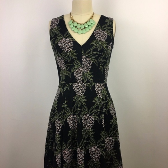 H&M Shift Dress Knee Length Pineapple Print Sz S - Picture 4 of 8